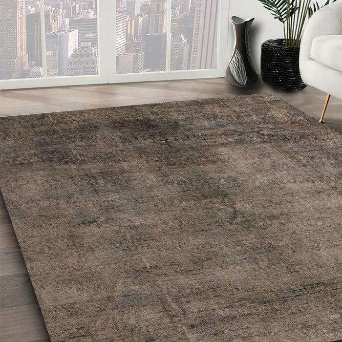 Machine Washable Abstract Dark Almond Brown Rug in a Family Room, wshabs5192