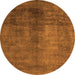 Round Abstract Orange Modern Rug, abs5192org