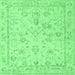 Square Oriental Emerald Green Traditional Rug, abs5193emgrn