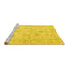 Sideview of Machine Washable Oriental Yellow Traditional Rug, wshabs5193yw