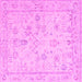 Square Oriental Pink Traditional Rug, abs5193pnk