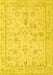 Machine Washable Oriental Yellow Traditional Rug, wshabs5193yw