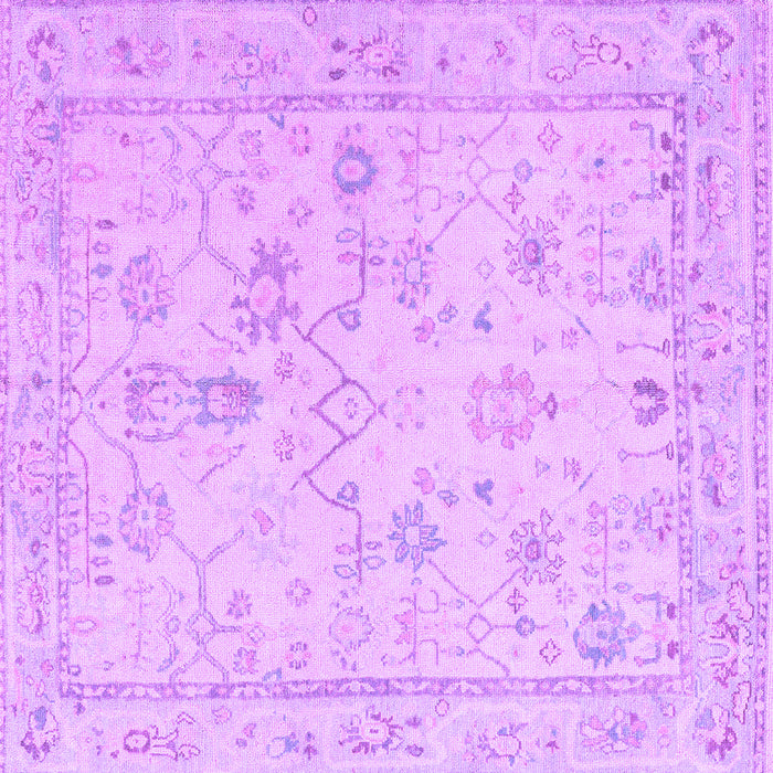 Square Machine Washable Oriental Purple Traditional Area Rugs, wshabs5193pur