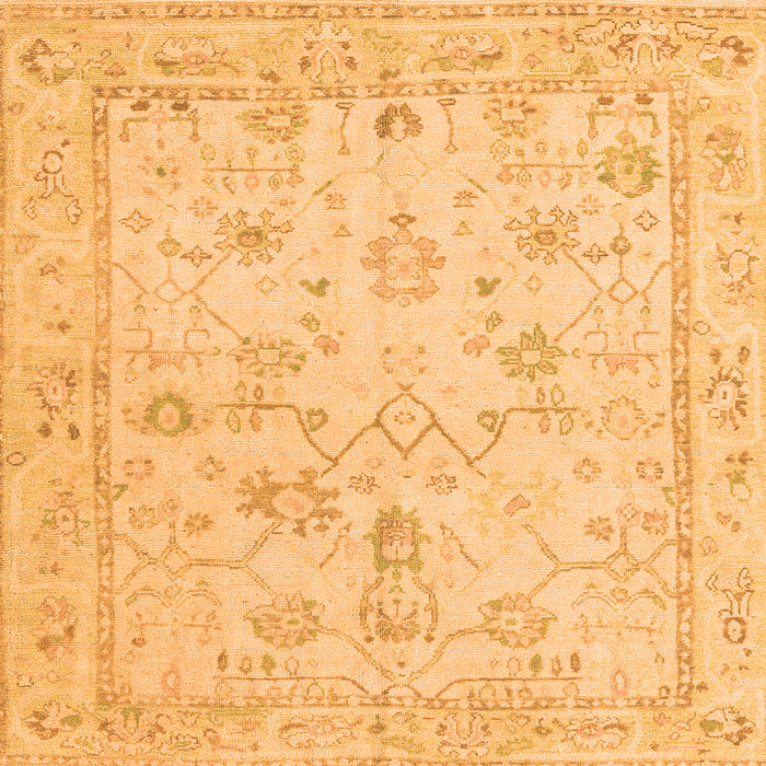Square Oriental Orange Traditional Rug, abs5193org