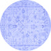 Round Oriental Blue Traditional Rug, abs5193blu