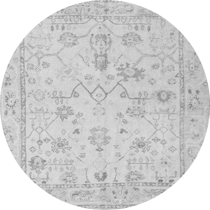 Round Oriental Gray Traditional Rug, abs5193gry