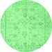 Round Oriental Emerald Green Traditional Rug, abs5193emgrn