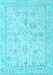 Machine Washable Oriental Light Blue Traditional Rug, wshabs5193lblu