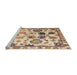 Sideview of Machine Washable Abstract Yellow Rug, wshabs5194