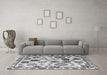 Machine Washable Abstract Gray Modern Rug in a Living Room,, wshabs5194gry