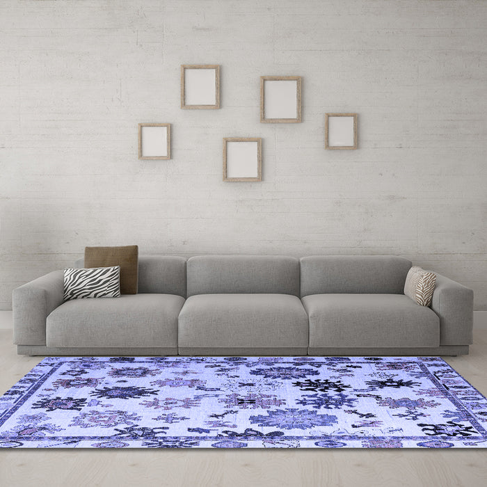 Machine Washable Abstract Blue Modern Rug in a Living Room, wshabs5194blu