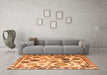 Machine Washable Abstract Orange Modern Area Rugs in a Living Room, wshabs5194org