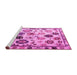 Sideview of Machine Washable Abstract Pink Modern Rug, wshabs5194pnk