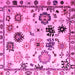 Square Machine Washable Abstract Pink Modern Rug, wshabs5194pnk