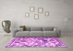 Machine Washable Abstract Purple Modern Area Rugs in a Living Room, wshabs5194pur