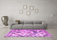 Machine Washable Abstract Purple Modern Rug, wshabs5194pur