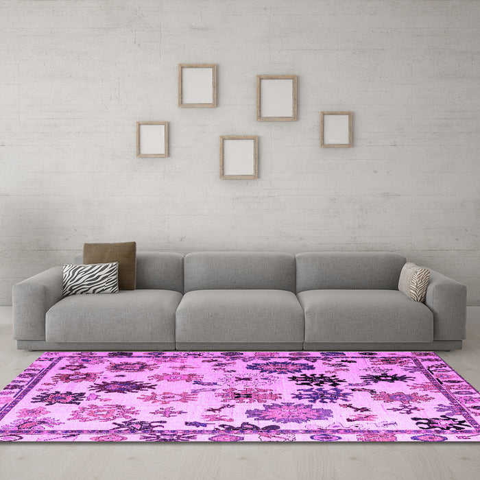 Machine Washable Abstract Purple Modern Area Rugs in a Living Room, wshabs5194pur