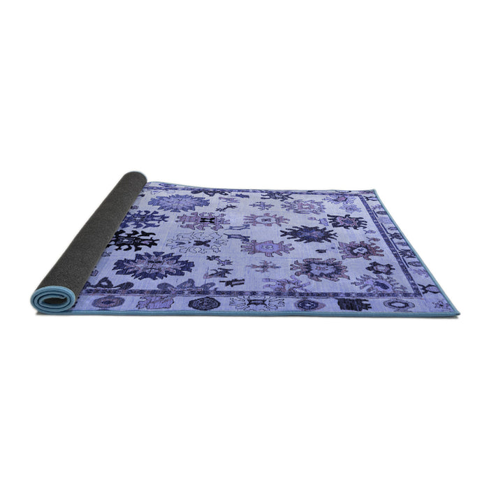Sideview of Abstract Blue Modern Rug, abs5194blu