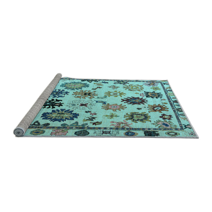 Sideview of Machine Washable Abstract Light Blue Modern Rug, wshabs5194lblu