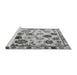 Sideview of Machine Washable Abstract Gray Modern Rug, wshabs5194gry