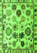 Machine Washable Abstract Green Modern Area Rugs, wshabs5194grn