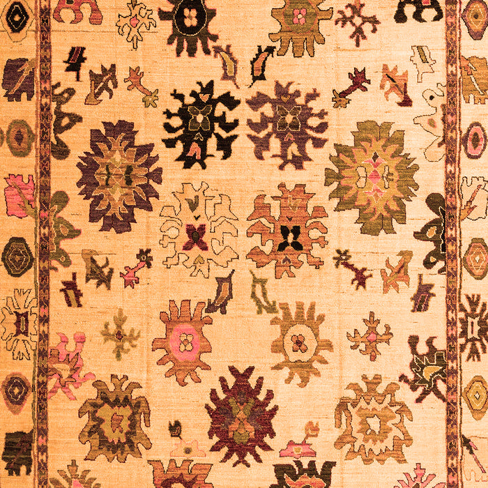 Machine Washable Abstract Orange Modern Area Rugs, wshabs5194org