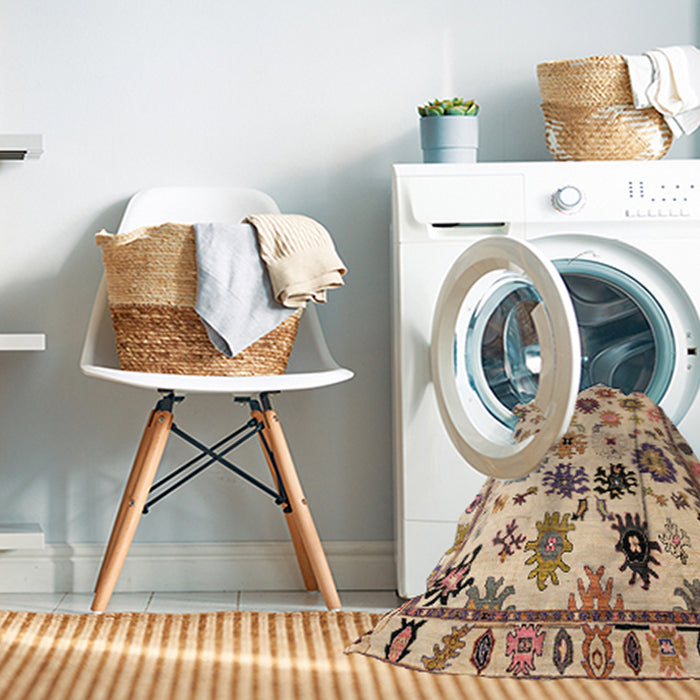 Machine Washable Abstract Yellow Rug in a Washing Machine, wshabs5194