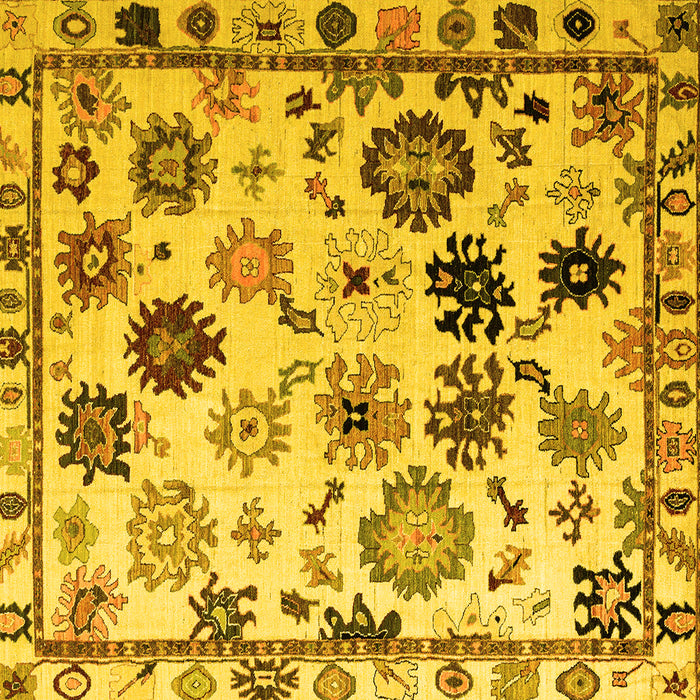 Square Abstract Yellow Modern Rug, abs5194yw