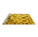 Sideview of Machine Washable Abstract Yellow Modern Rug, wshabs5194yw