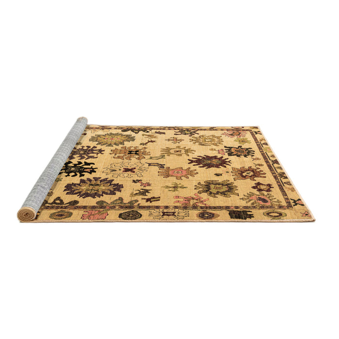 Sideview of Machine Washable Abstract Brown Modern Rug, wshabs5194brn