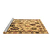 Sideview of Machine Washable Abstract Brown Modern Rug, wshabs5194brn