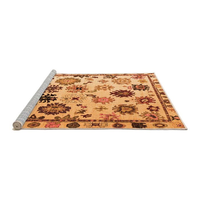 Sideview of Machine Washable Abstract Orange Modern Area Rugs, wshabs5194org