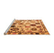 Sideview of Machine Washable Abstract Orange Modern Area Rugs, wshabs5194org