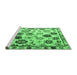 Sideview of Machine Washable Abstract Emerald Green Modern Area Rugs, wshabs5194emgrn