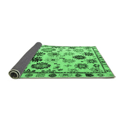 Sideview of Abstract Emerald Green Modern Rug, abs5194emgrn