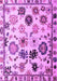 Machine Washable Abstract Purple Modern Area Rugs, wshabs5194pur