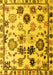 Machine Washable Abstract Yellow Modern Rug, wshabs5194yw