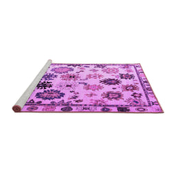 Sideview of Machine Washable Abstract Purple Modern Area Rugs, wshabs5194pur
