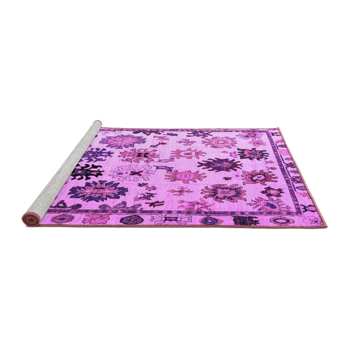 Sideview of Machine Washable Abstract Purple Modern Area Rugs, wshabs5194pur
