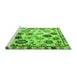 Sideview of Machine Washable Abstract Green Modern Area Rugs, wshabs5194grn