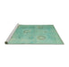 Sideview of Machine Washable Abstract Medium Aqua Marine Green Rug, wshabs5195