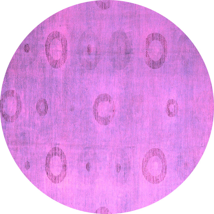 Round Machine Washable Abstract Pink Modern Rug, wshabs5195pnk