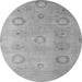 Round Machine Washable Abstract Gray Modern Rug, wshabs5195gry