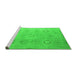 Sideview of Machine Washable Abstract Green Modern Area Rugs, wshabs5195grn