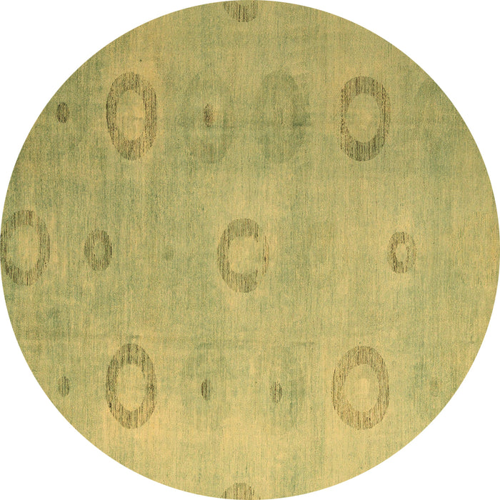 Round Machine Washable Abstract Brown Modern Rug, wshabs5195brn