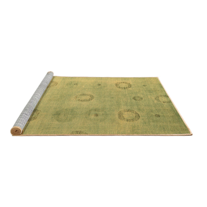 Sideview of Machine Washable Abstract Brown Modern Rug, wshabs5195brn