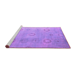 Sideview of Machine Washable Abstract Purple Modern Area Rugs, wshabs5195pur
