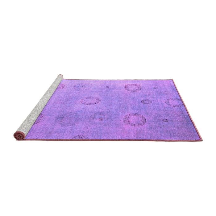 Sideview of Machine Washable Abstract Purple Modern Area Rugs, wshabs5195pur