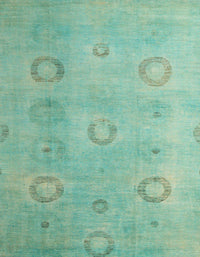 Machine Washable Abstract Medium Aqua Marine Green Rug, wshabs5195