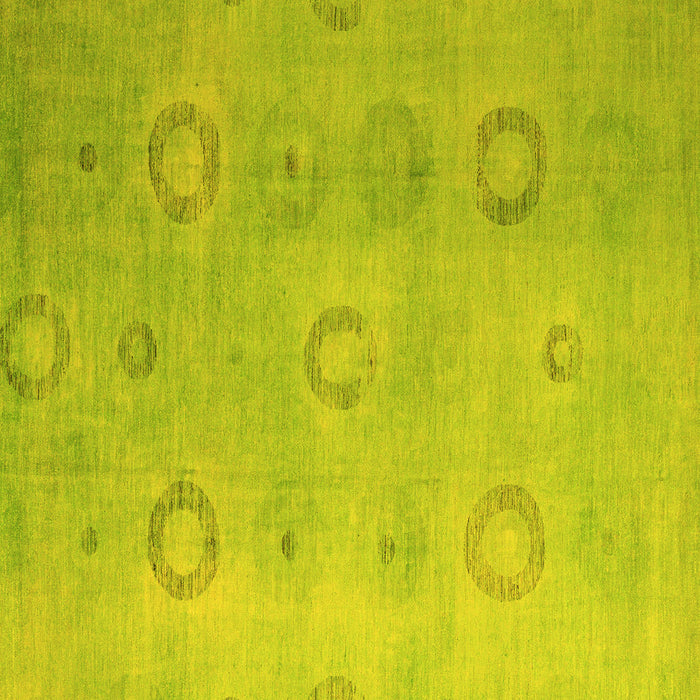 Square Machine Washable Abstract Yellow Modern Rug, wshabs5195yw